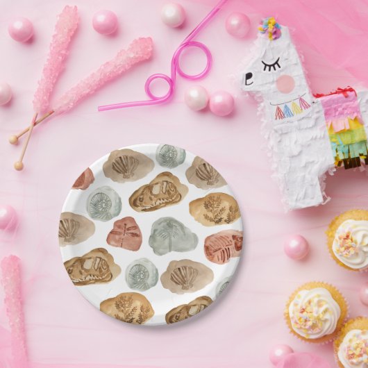 Fossiele dinosaurus verjaardagsfeestje papier bord (Feest)