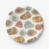 Fossiele dinosaurus verjaardagsfeestje papier bord (Voorkant)