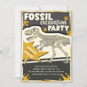 Fossiele excavatie Dinosaur Geboortepartij Kaart (Voorkant)