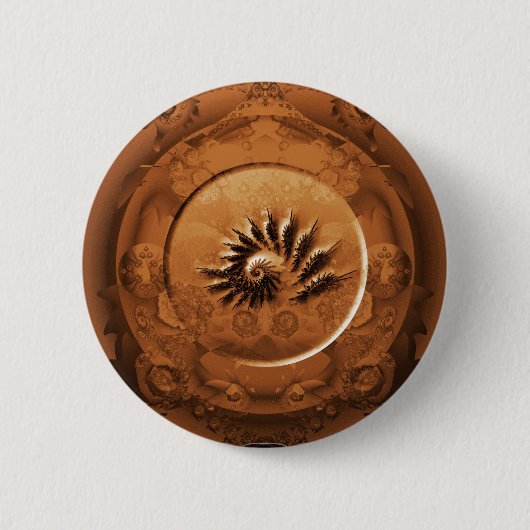 Fossiele fractale spiegel ronde button 5,7 cm (Voorkant)