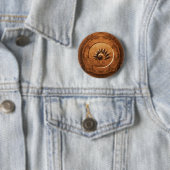 Fossiele fractale spiegel ronde button 5,7 cm (In situ)