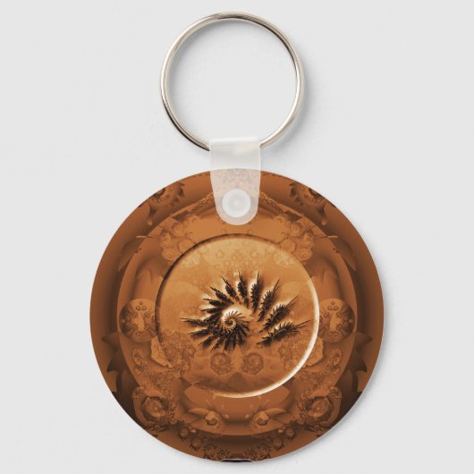 Fossiele fractale spiegel sleutelhanger (Voorkant)