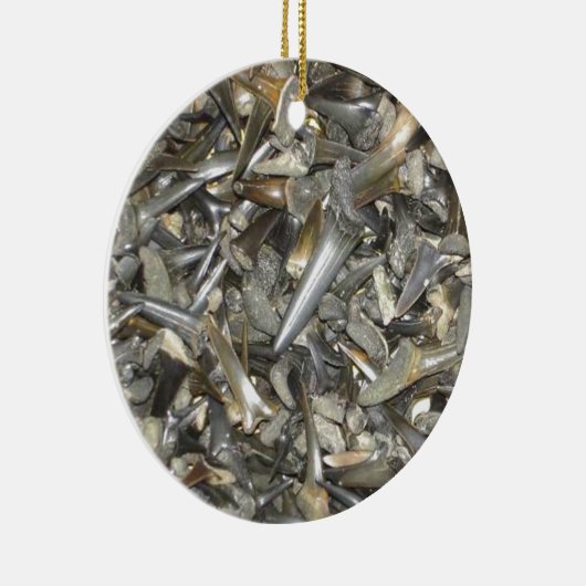 Fossiele haaientanden patroon keramisch ornament (Rechts)