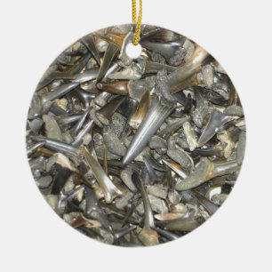 Fossiele haaientanden patroon keramisch ornament