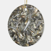 Fossiele haaientanden patroon keramisch ornament (Links)