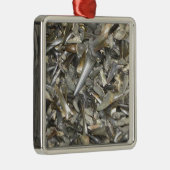 Fossiele haaientanden patroon metalen ornament (Rechts)
