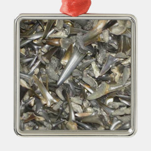 Fossiele haaientanden patroon metalen ornament