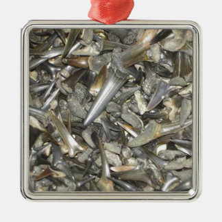 Fossiele haaientanden patroon metalen ornament