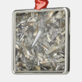 Fossiele haaientanden patroon metalen ornament (Links)