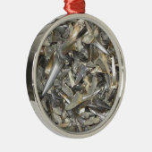 Fossiele haaientanden patroon metalen ornament (Rechts)
