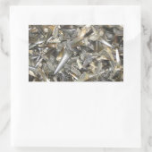 Fossiele haaientanden patroon rechthoekige sticker (Tas)