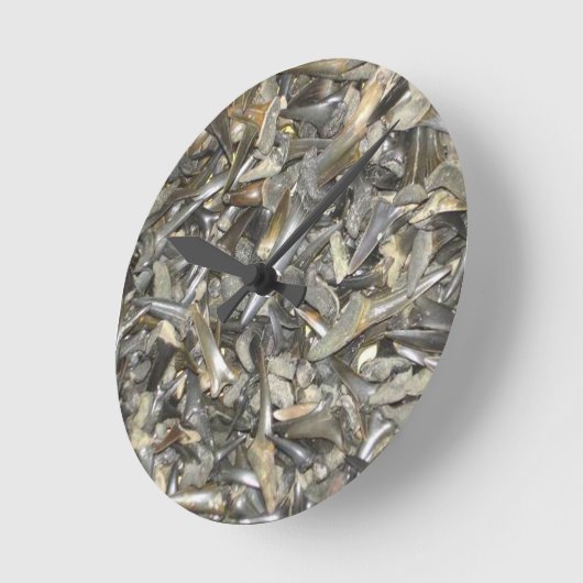 Fossiele haaientanden patroon ronde klok (Hoek)