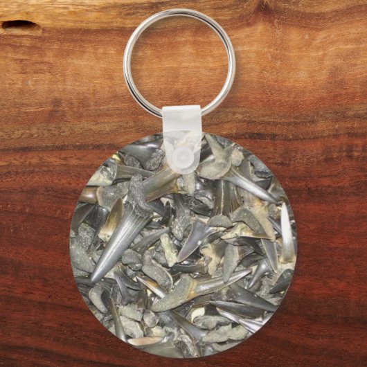 Fossiele haaientanden patroon sleutelhanger (Voorkant)