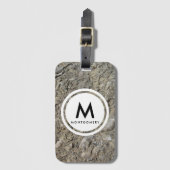 Fossiele Hash kalksteen monogram Bagagelabel (Voorkant (verticaal))