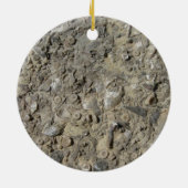 Fossiele Hash Rock Print Keramisch Ornament (Achterkant)