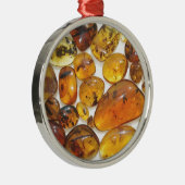 Fossiele insluitingen in Oligocene Dominicaanse am Metalen Ornament (Rechts)