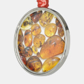 Fossiele insluitingen in Oligocene Dominicaanse am Metalen Ornament (Links)