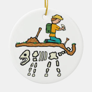 Fossiele jacht keramisch ornament