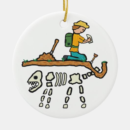 Fossiele jacht keramisch ornament (Voorkant)