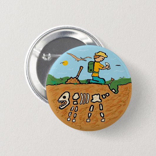 Fossiele jacht ronde button 5,7 cm (Voorkant /achterkant)