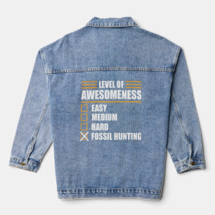Fossiele jachtpaleontologie Paleontoloog Archeol Denim Jacket