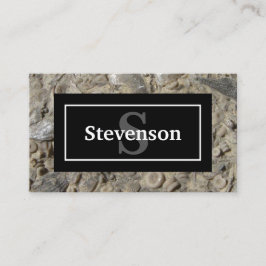 Fossiele kalksteen met Jouw naam en monogram Visitekaartje