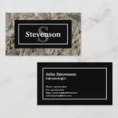 Fossiele kalksteen met Jouw naam en monogram Visitekaartje (Voorkant / Achterkant)