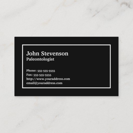 Fossiele kalksteen met Jouw naam en monogram Visitekaartje (Achterkant)