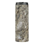 Fossiele kalksteen met naam en monogram thermosbeker (Achterkant)