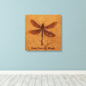 fossiele libel canvas afdruk (Insitu (Houten vloer))