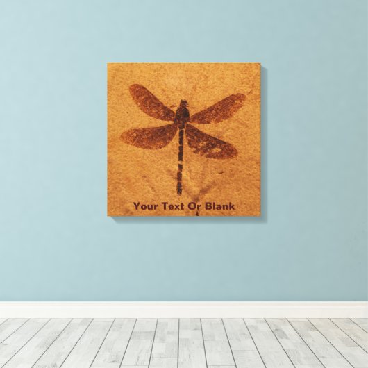 fossiele libel canvas afdruk (Insitu (Houten vloer))