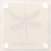 fossiele libel glazen onderzetter (Achterkant)