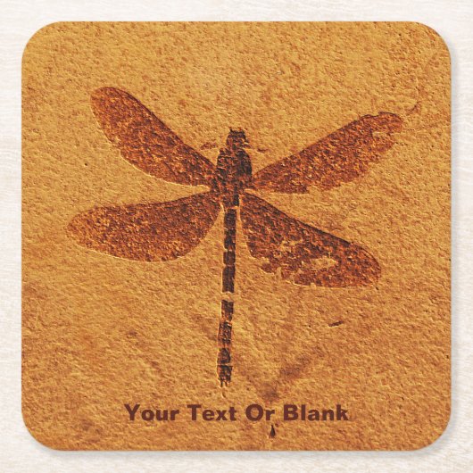 fossiele libel kartonnen onderzetters (Voorkant)