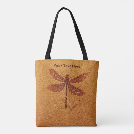 fossiele libel tote bag (Achterkant)