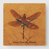 fossiele libel vierkante klok (Voorkant)