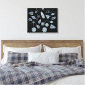 Fossiele radiolarskeletten canvas afdruk (Insitu (Slaapkamer))