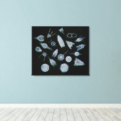 Fossiele radiolarskeletten canvas afdruk (Insitu (Houten vloer))