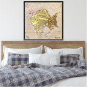 Fossiele vis afdruk canvas afdruk (Insitu (Slaapkamer))
