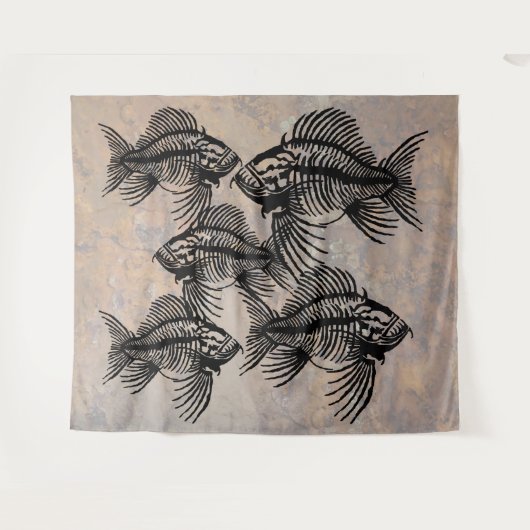 Fossiele vis wandkleed (Voorkant (horizontaal))