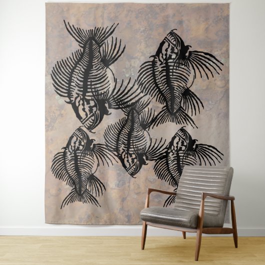 Fossiele vis wandkleed (In situ)