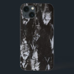 Fossiele witte vis op zwarte achtergrond Case-Mate iPhone case<br><div class="desc">Dit fossiel geïnspireerde afbeelding is perfect voor je visje collectie. Dit afbeelding is eenvoudig aangezien het slechts twee kleuren omvat:zwart en wit. Kies deze illustratie vandaag op uw product.</div>