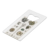 fossielen, dinosaurussen, fossielen, paleontologie creditkaart flessenopener (Voorkant Gekanteld)