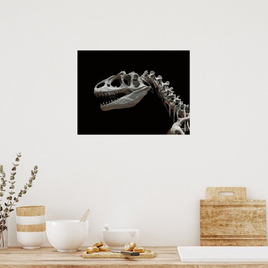 Fossil allosaurus hoofd en hals poster (Keuken)