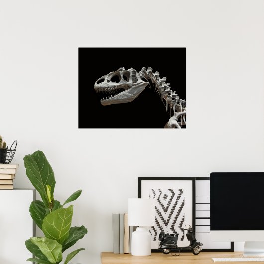 Fossil allosaurus hoofd en hals poster (Thuiskantoor)