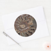 Fossil Ammonite Shell Happy Birthday Sticker (Envelop)
