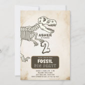 Fossil Dig Dinosaur Birthday Party Kaart (Voorkant)