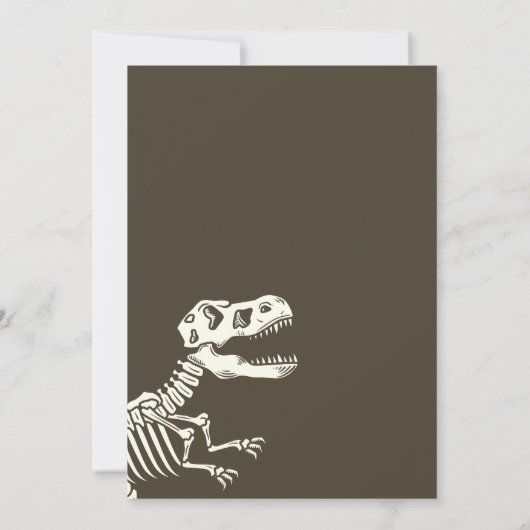 Fossil Dig Dinosaur Birthday Party Kaart (Achterkant)