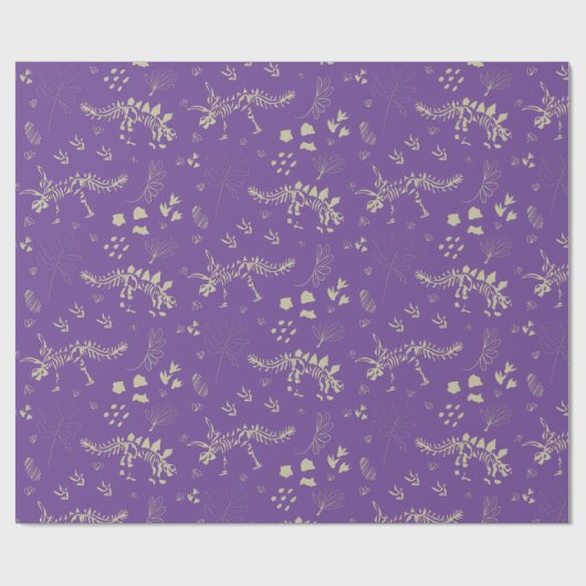 Fossil Digging Dinosaur Brown and beige Cadeaupapier (Vlak)