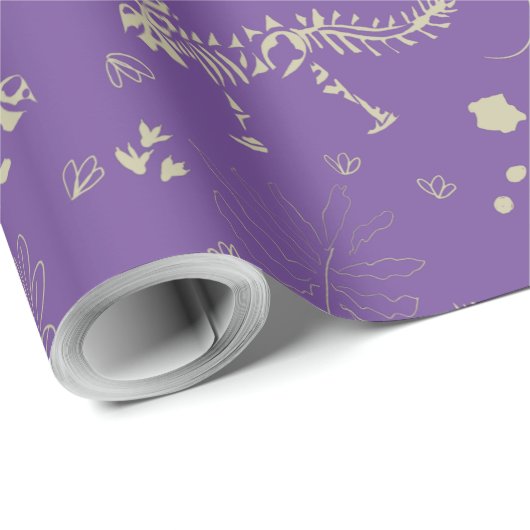 Fossil Digging Dinosaur Brown and beige Cadeaupapier (Rol Hoek)