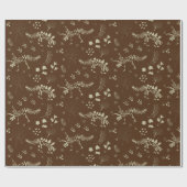 Fossil Digging Dinosaur Brown and beige Cadeaupapier (Vlak)